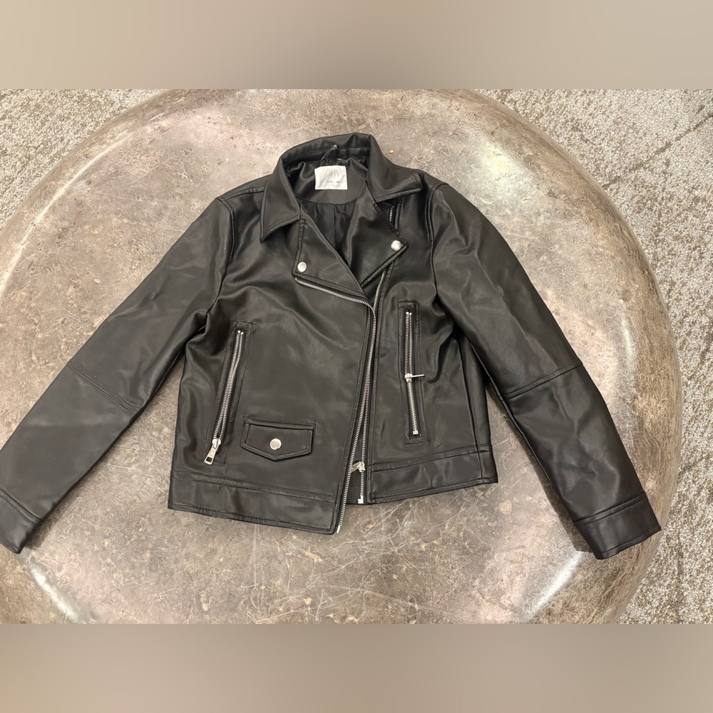 Zara Black Faux Leather Jacket